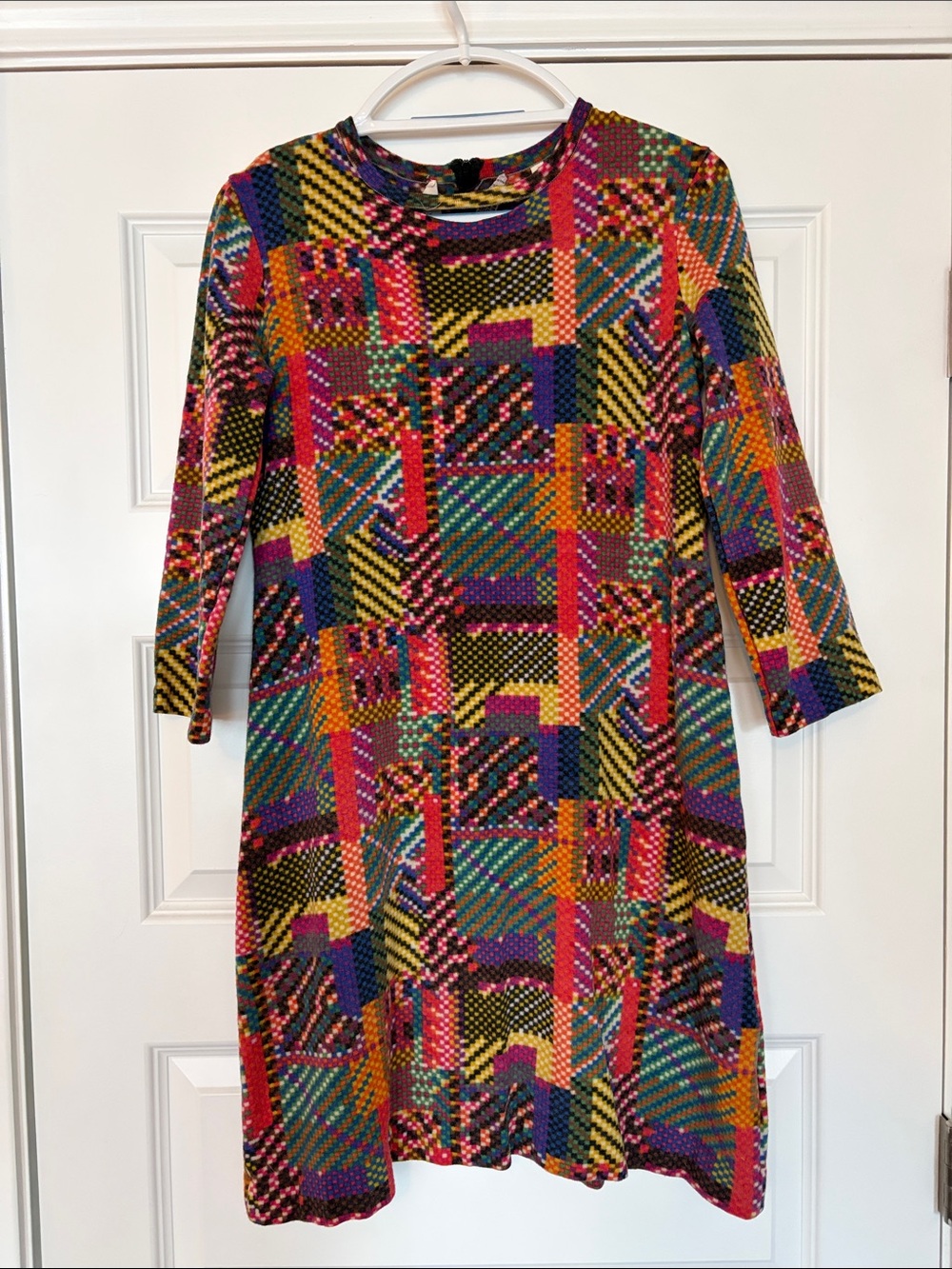Vintage Goldworm psychedelic geometric print wool dress
